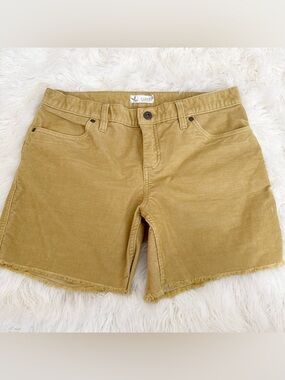 Carve Designs Women's Mustard Corduroy Frayed-Hem Shorts